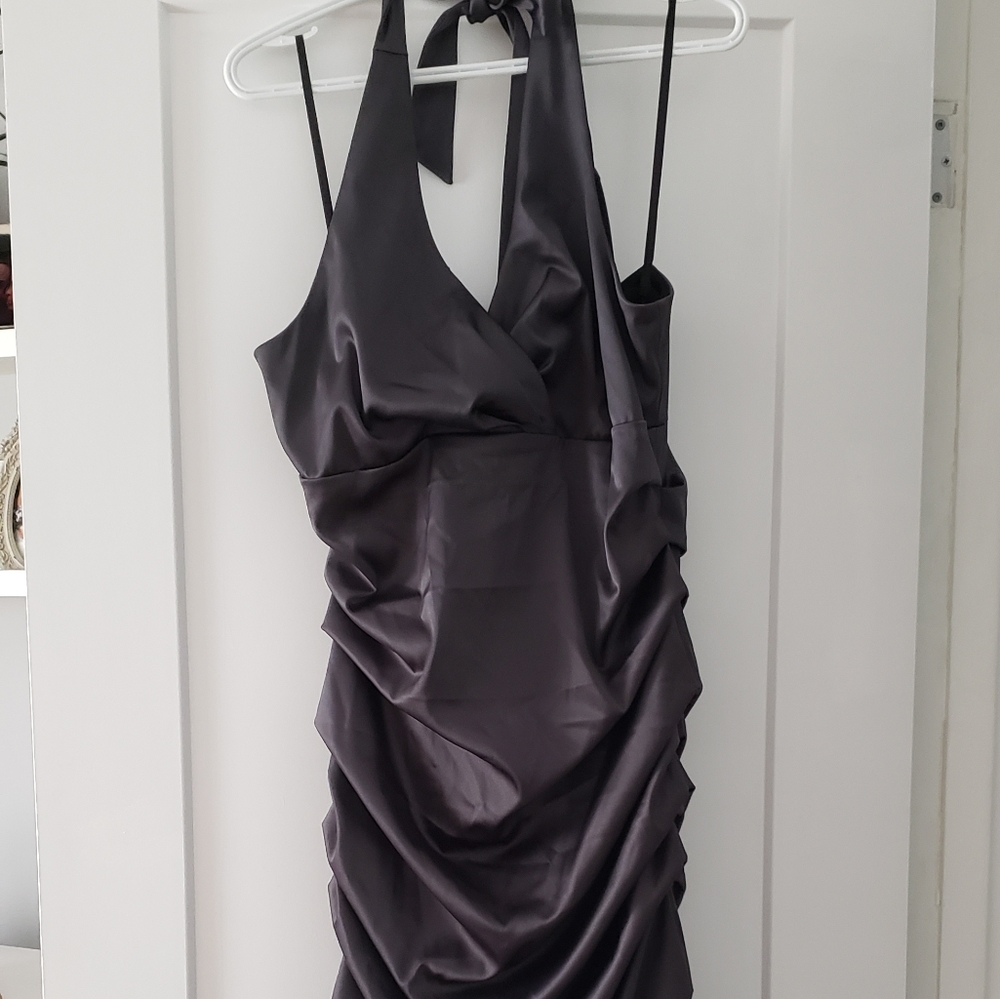 Gray reception bodicon dress